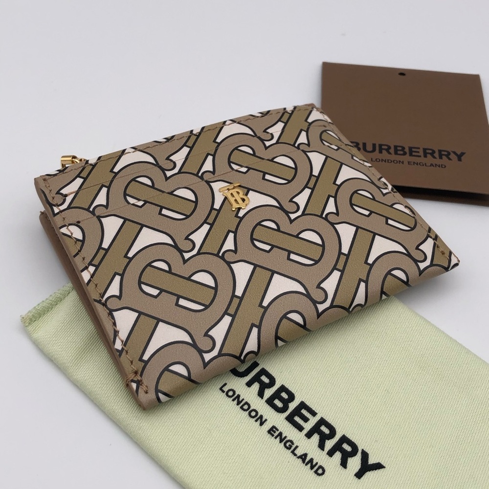 Burberry TB Monogram Print Zipper Card Case